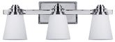 Canarm IVL220A03CH Vanity Light, 100 W, 3-Lamp, A Lamp, Steel Fixture, Chrome Fixture